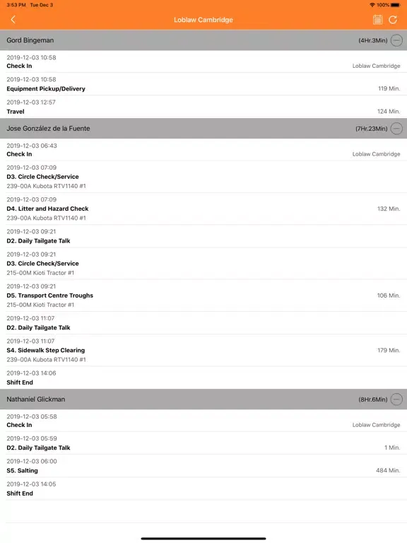 Capturas de tela do ChekOne Report App iPad 