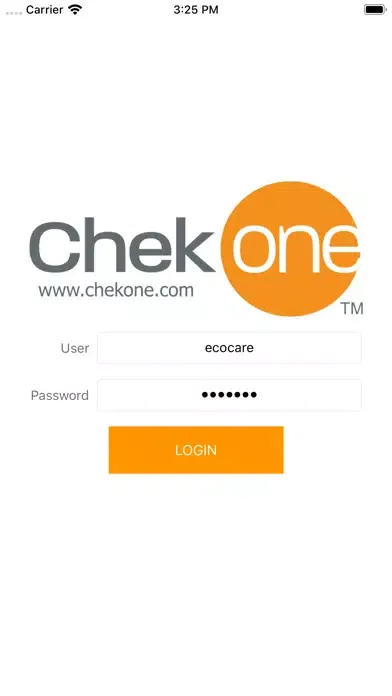 Capturas de tela do ChekOne Report App