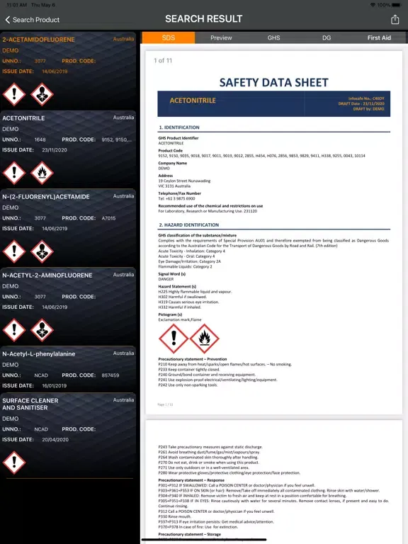 Captures d'écran de Chemical Safety - InfosafeCSI iPad 