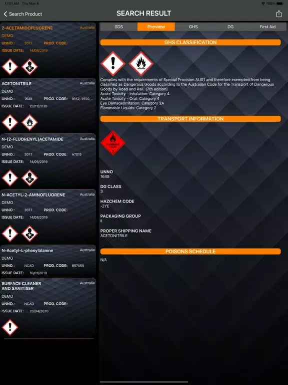 Captures d'écran de Chemical Safety - InfosafeCSI iPad 