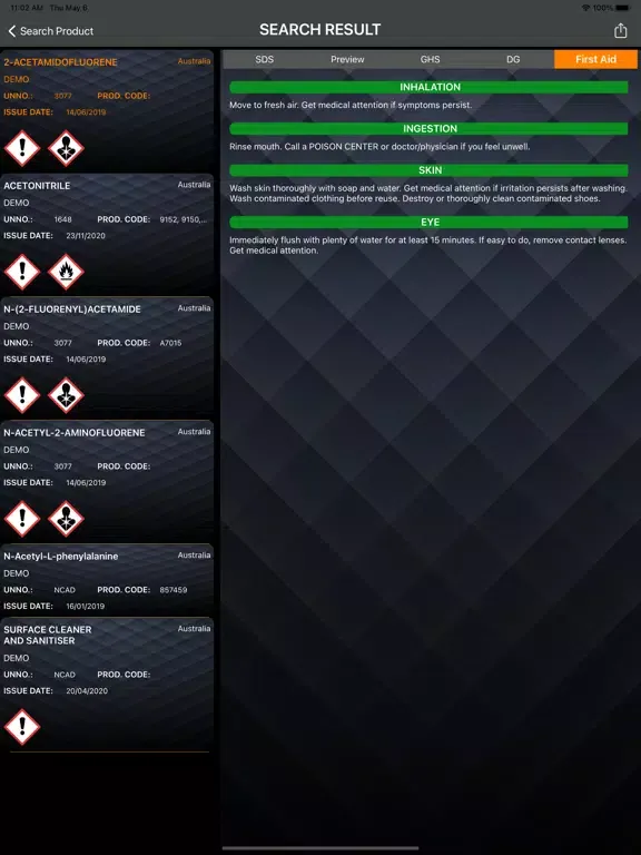 Captures d'écran de Chemical Safety - InfosafeCSI iPad 