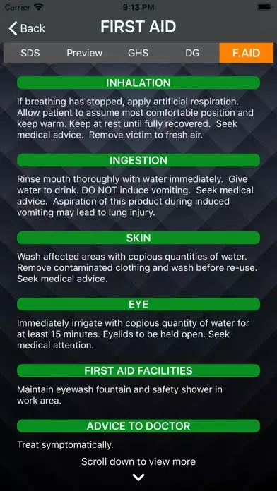Captures d'écran de Chemical Safety - InfosafeCSI