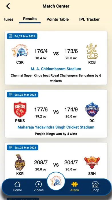 Captures d'écran de CHENNAI SUPER KINGS.