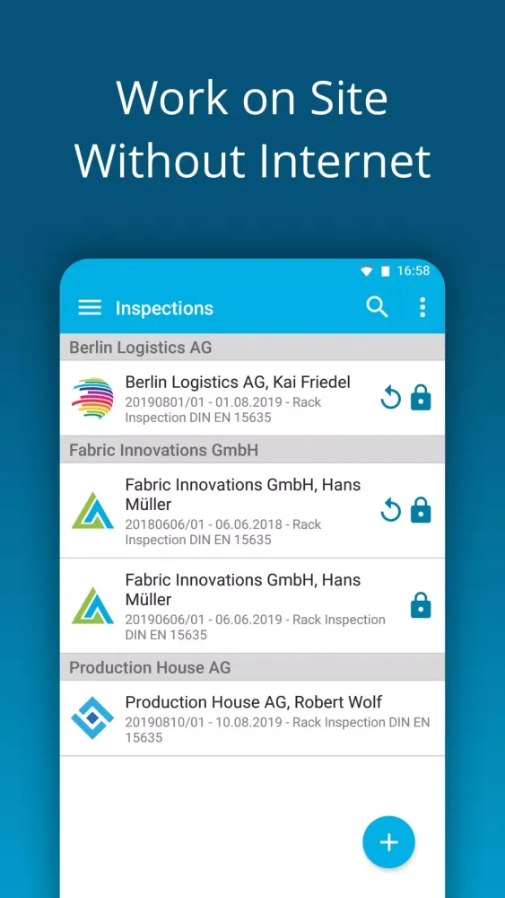 Rack Safety Inspection Screenshots