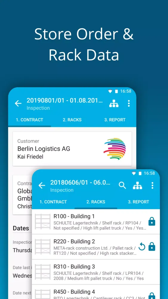 Rack Safety Inspection Screenshots