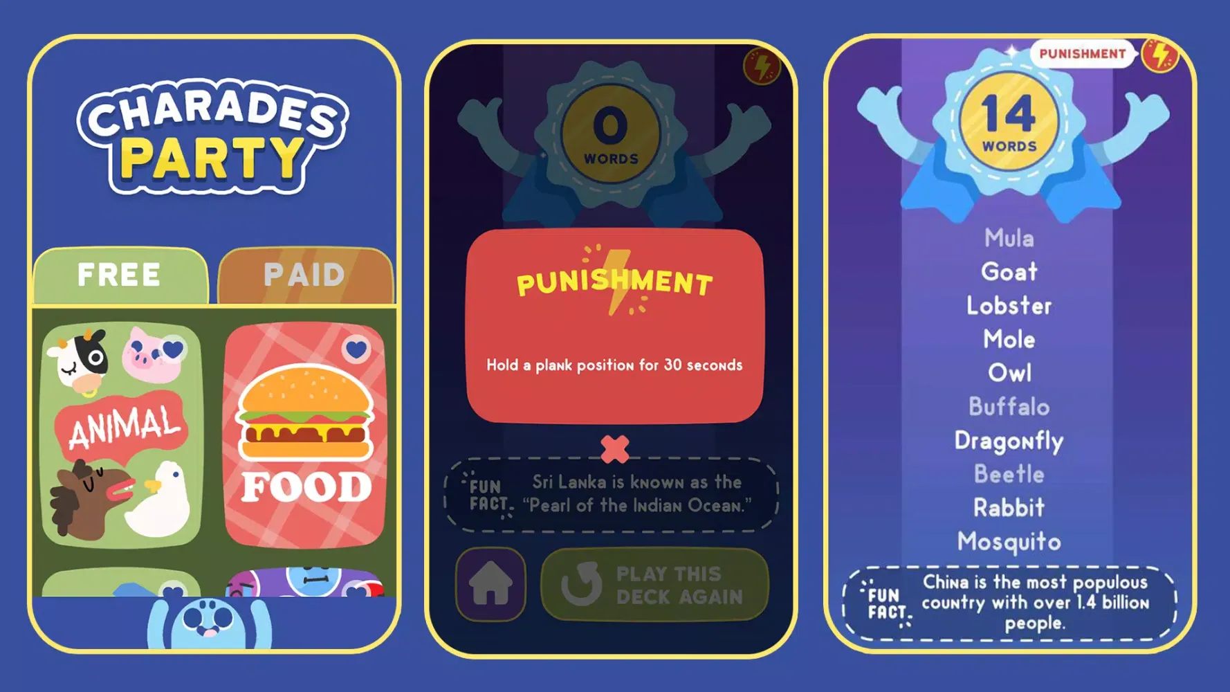 Charades Heads Up Game Screenshots