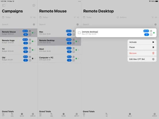 Tangkapan skrin Monitor and Manage Search Ads iPad 