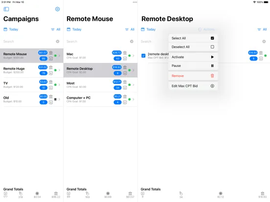 Tangkapan skrin Monitor and Manage Search Ads iPad 