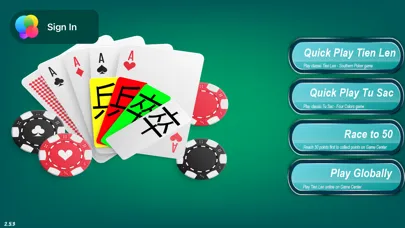 Capturas de tela do Tien Len Southern Poker