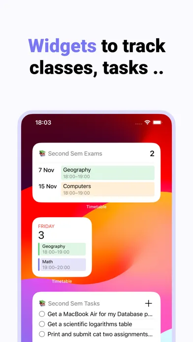 صور Assignment Tracker: Timetable