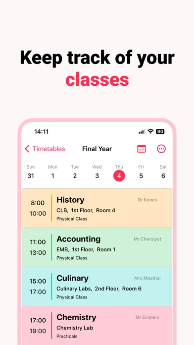 صور Assignment Tracker: Timetable
