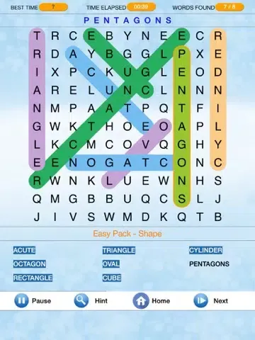 Word Search - Find Hidden Crosswords Puzzles, Spider Freecell Solitaire and Tic Tac Toe iPad  Screenshots
