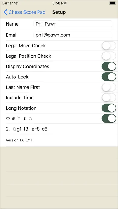 Chess Score Pad Screenshots