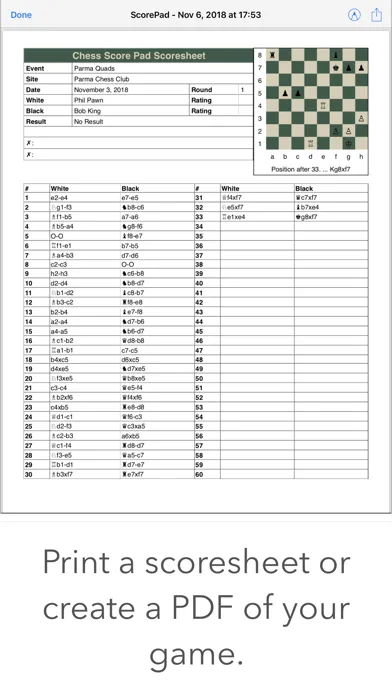 Chess Score Pad Screenshots