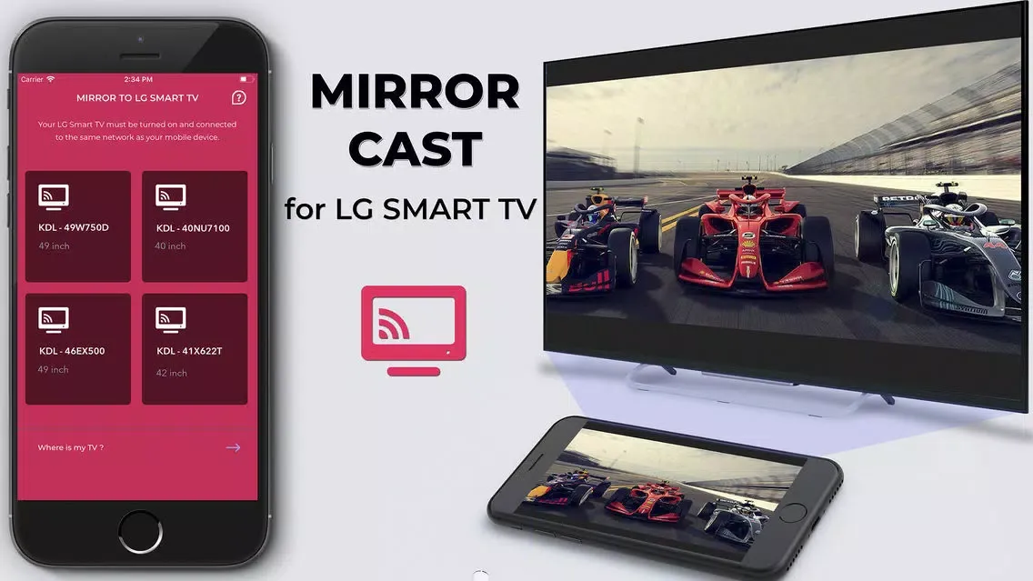 Ảnh chụp màn hình của Mirror for LG TV -Pro Miracast