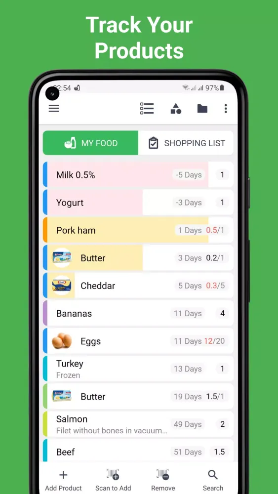Screenshot di Food List Tracking & Shopping