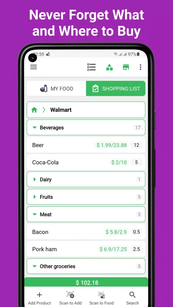 Screenshot di Food List Tracking & Shopping