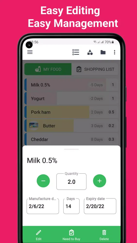 Screenshot di Food List Tracking & Shopping