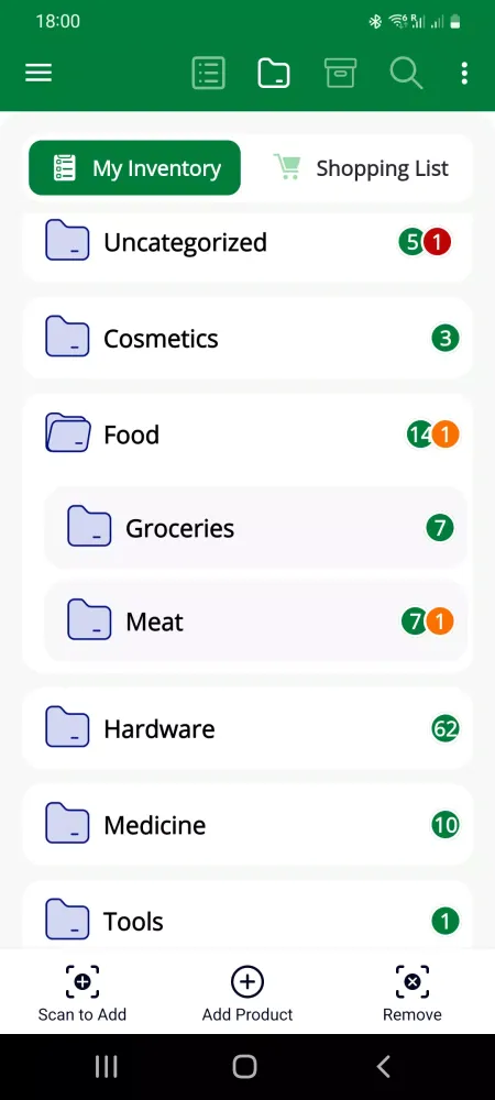 Home Inventory, Food, Shopping Screenshots