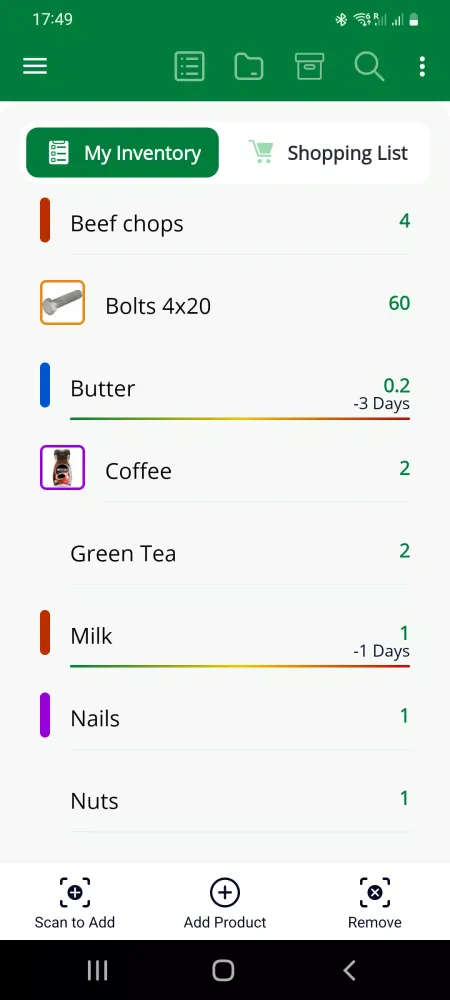 Home Inventory, Food, Shopping Screenshots