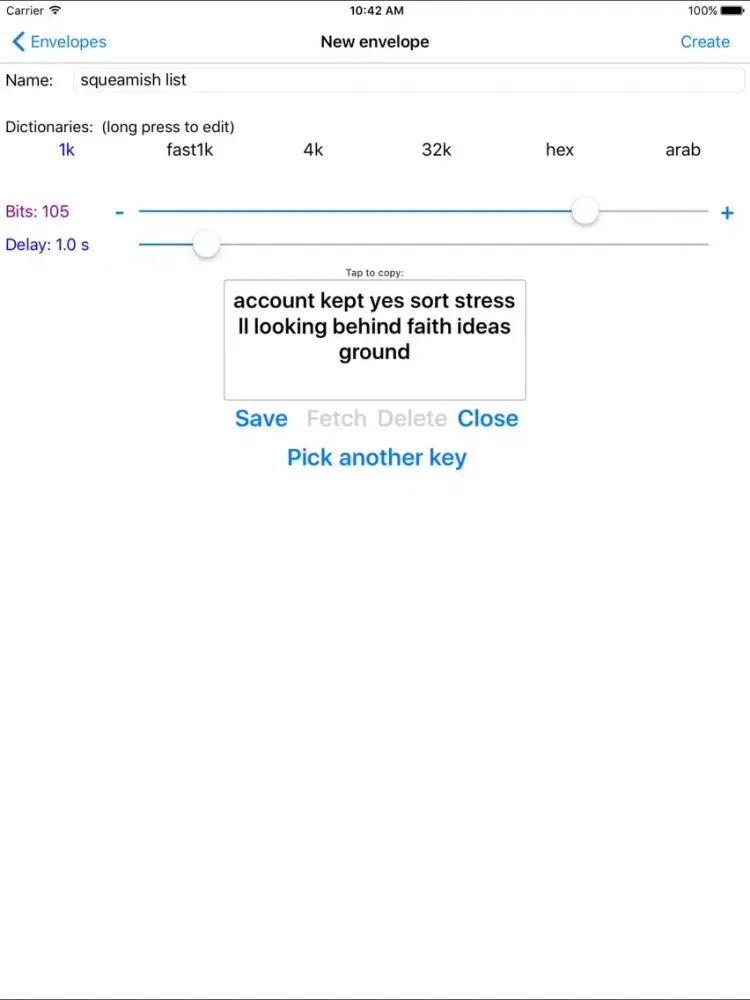 Strong passphrase experiment iPad  স্ক্রিনশট