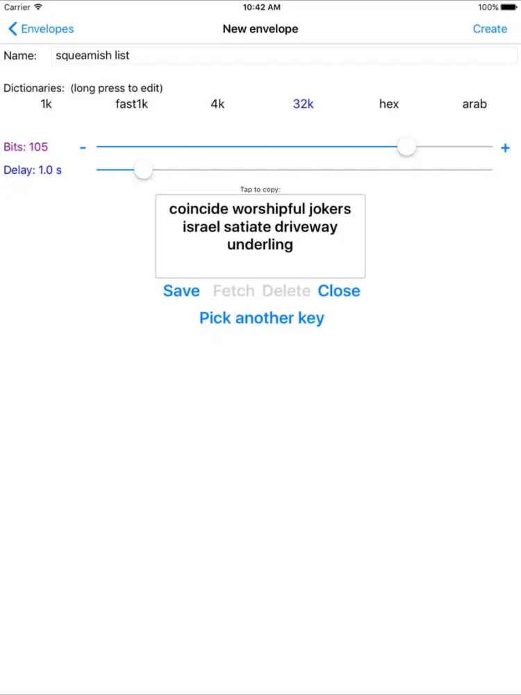 Strong passphrase experiment iPad  স্ক্রিনশট