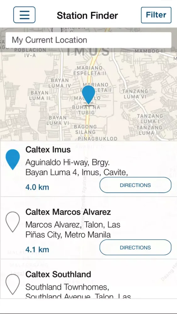 Captures d'écran de Caltex Station Locator