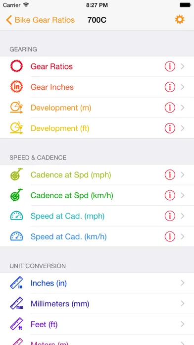 Скриншоты Bike Gear Ratios - Calc Speed,Cadence,Development