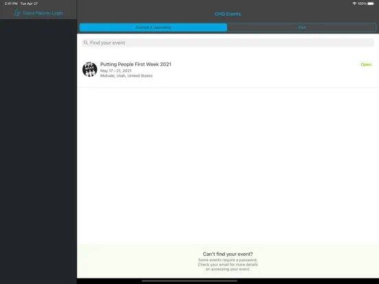 CHG Healthcare Events iPad  Screenshots