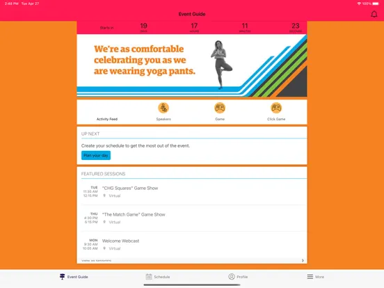 CHG Healthcare Events iPad  Screenshots