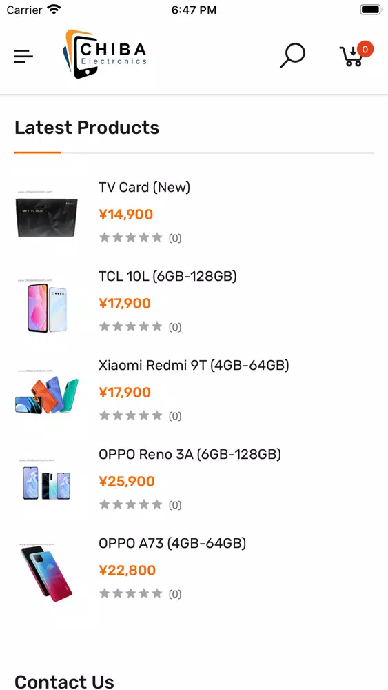 Ảnh chụp màn hình của Chiba electronics