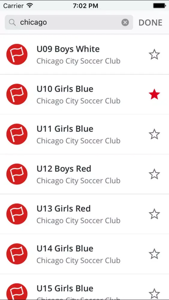 Capturas de tela do Chicago City Soccer Club