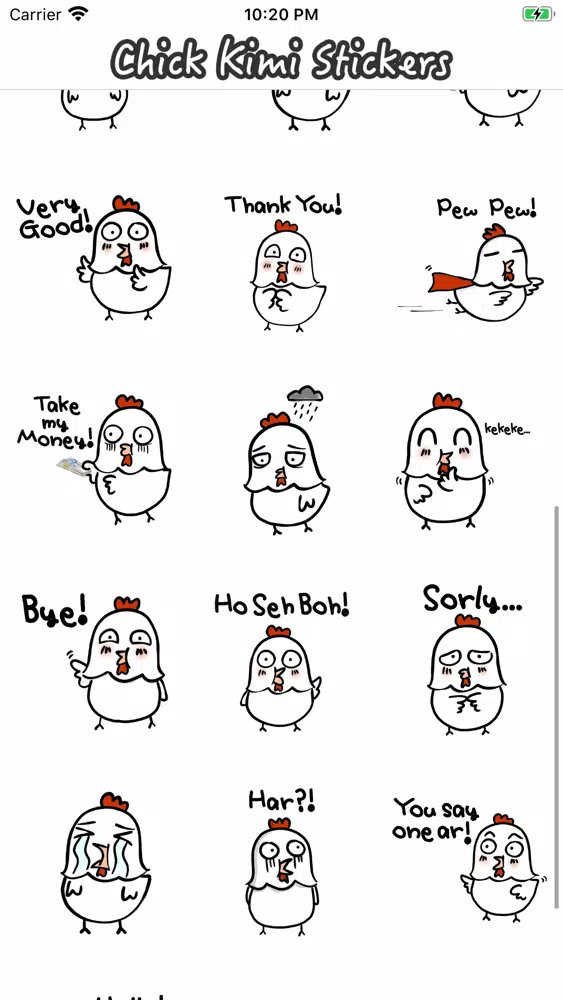 Скриншоты Chick Kimi Stickers