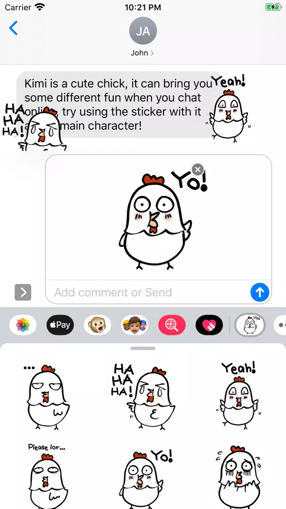 Скриншоты Chick Kimi Stickers