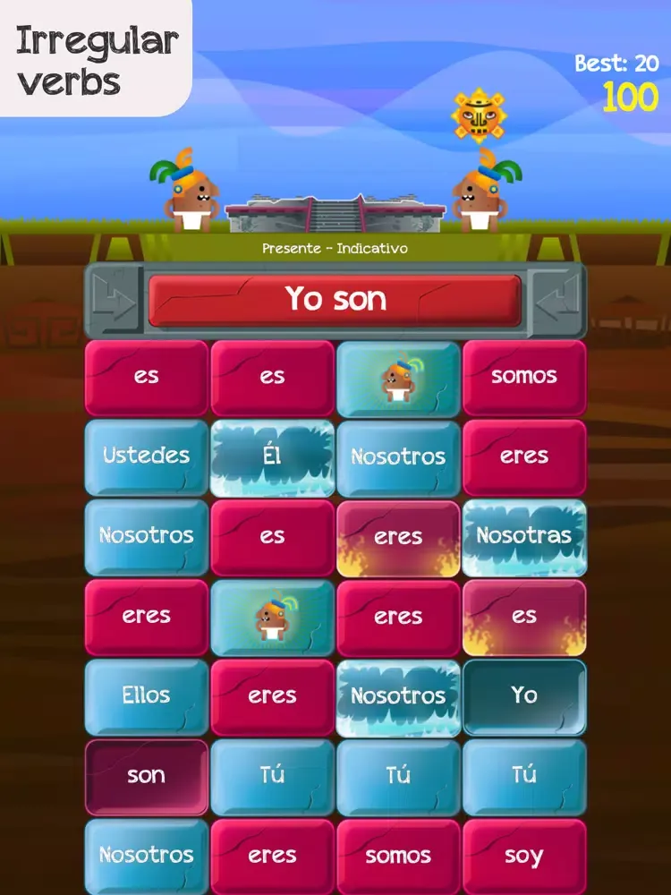 Capturas de tela do Verb Challenge Spanish iPad 