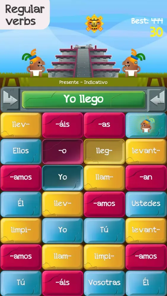 Capturas de tela do Verb Challenge Spanish