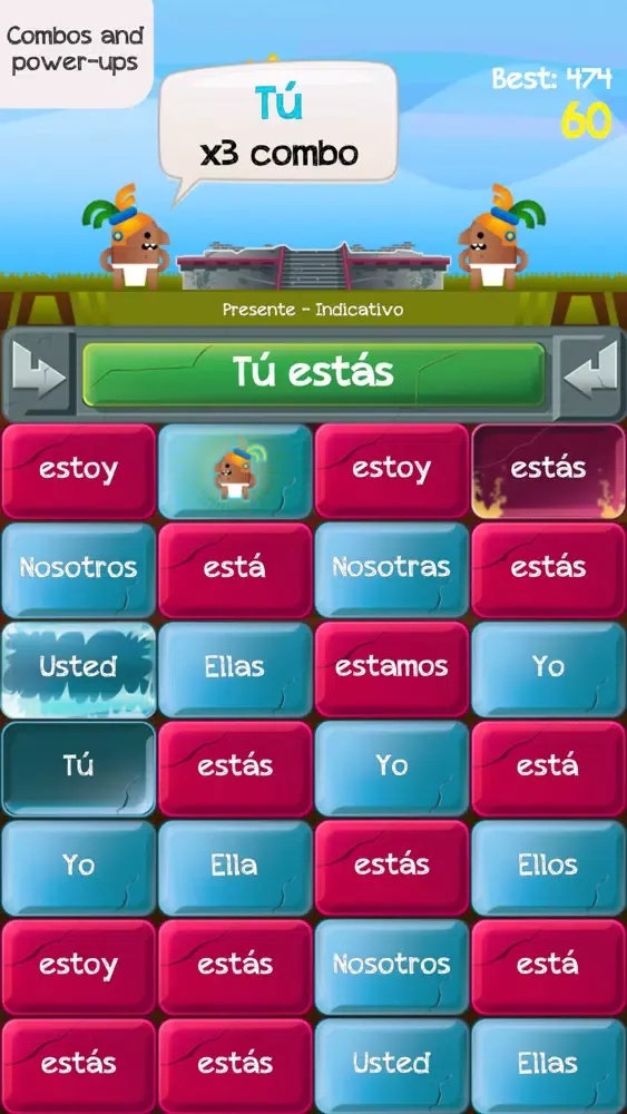 Capturas de tela do Verb Challenge Spanish