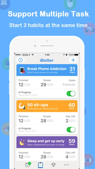 Capturas de pantalla de iBetter · Habit Tracker