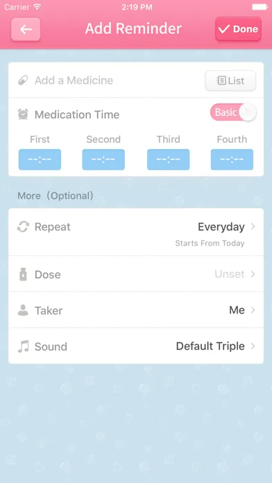 iCare · Medication Reminder应用截图
