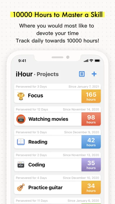 Tangkapan skrin iHour - Focus Time Tracker