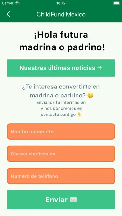 Zrzuty ekranu ChildFund México Sponsors