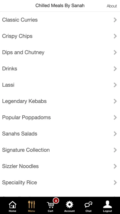 Capturas de tela do Chilled Meals By Sanah App