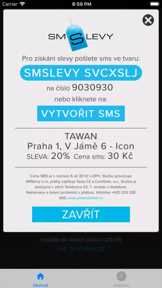 Zrzuty ekranu SMSlevy