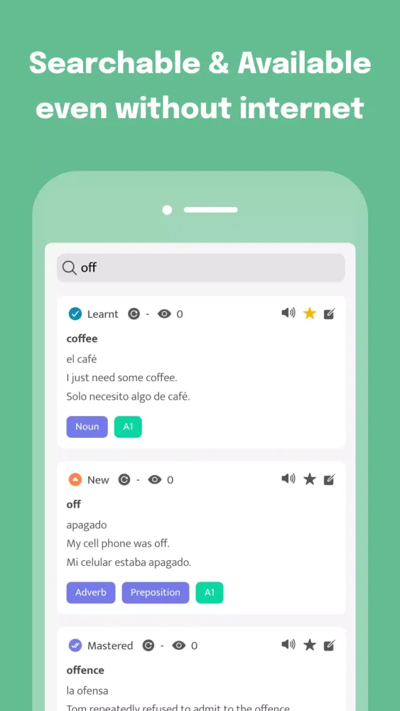 Most Common Spanish Words Screenshots