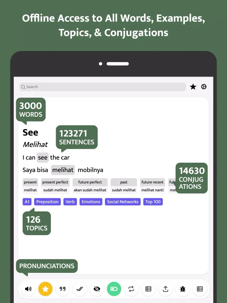 Most Common Indonesian Words Screenshots