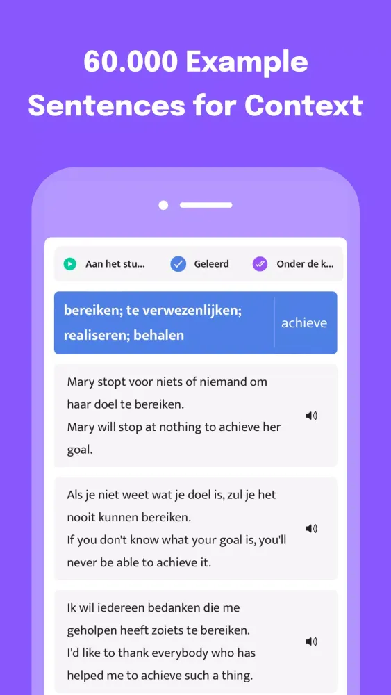 Captures d'écran de 3000 Most Common Dutch Words