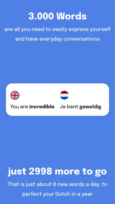 Ảnh chụp màn hình của Most Common Dutch Words