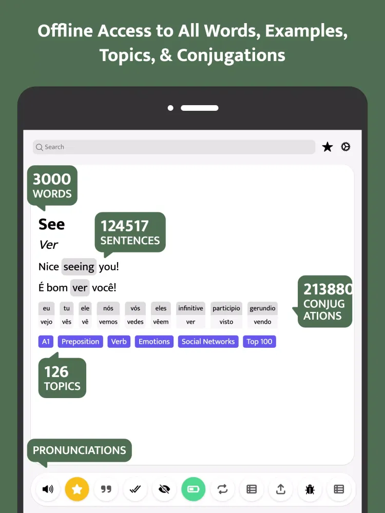 Most Common Portuguese Words Screenshots