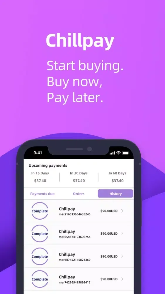 Captures d'écran de Chillpay - Buy now. Pay later.