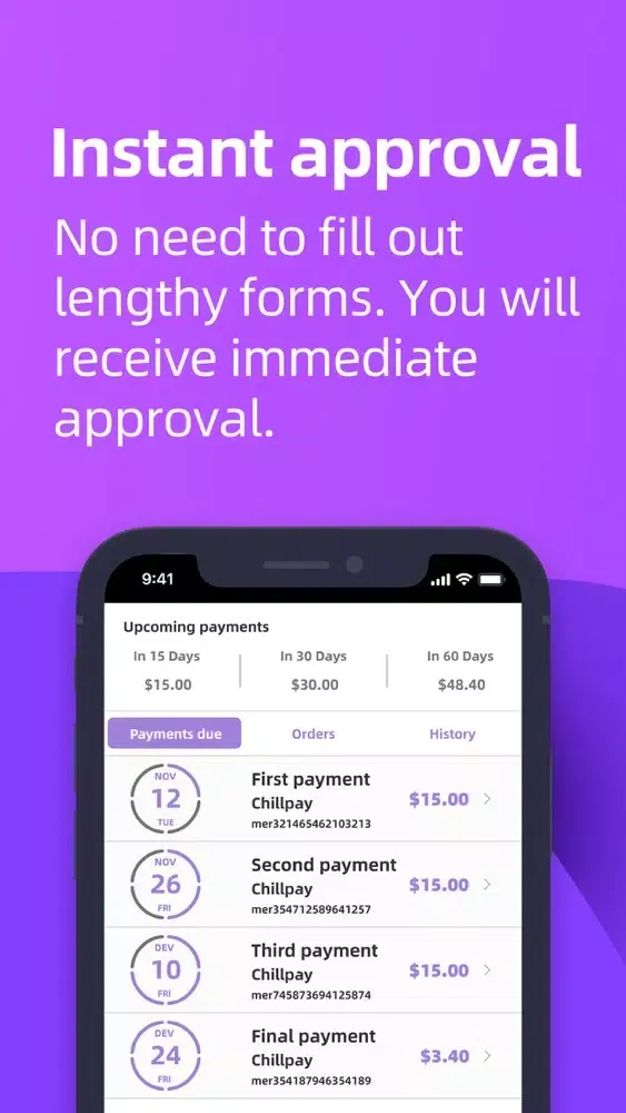 Captures d'écran de Chillpay - Buy now. Pay later.